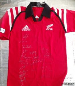 2000 signed red all black training jersey