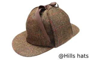 English Wool Tweed Sherlock Holmes with Double Peak