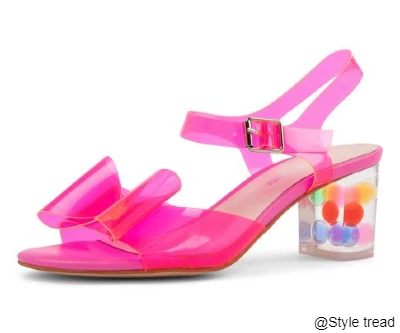 Sadayo Fuchsia Bubble Vinylite Heel Sandals