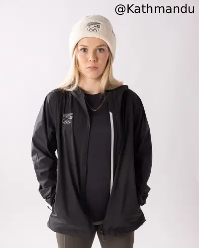 Women's Trailhead Stretch Rain Jacket - Black | New Zealand Team Supporters Collection