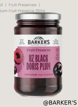 NZ Black Doris Plum Fruit Preserve 350g