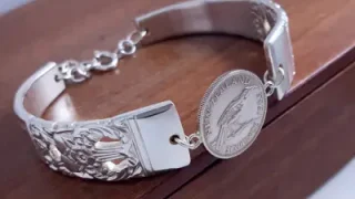 Coronation Sixpence Spoon Bracelet