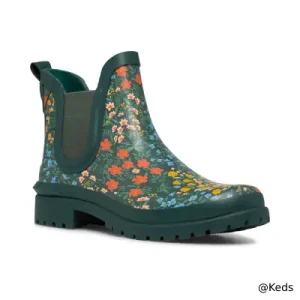 WOMEN'S KEDS X RIFLE PAPER CO. ROWAN RAIN BOOT WILDWOOD GREEN