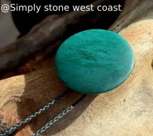 Ruby Rock Disc - Emerald Fuchsite with Tourmaline - Midsize / Large on Black